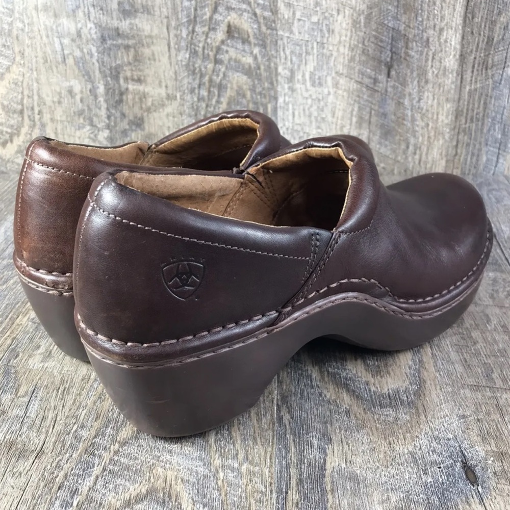 Ariat Brown Leather Paddock Women’s Slip On Clogs
